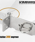 3 Inch Stainless Steel Hasp Latch Heavy Duty Brushed Finish For Fence Gates Doors And Cabinets, 300-degree rotation