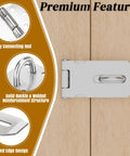 3 Inch Stainless Steel Hasp Latch Heavy Duty Brushed Finish for Fence Gates Doors and Cabinets, showing features and close-up details