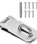3 Inch Stainless Steel Door Hasp Latch Made From 304 Stainless Steel With Extra Thick Brushed Finish Includes Screws and bit