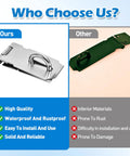 Comparison of 3 Inch Stainless Steel Door Hasp Latch with inferior latch, highlighting durability and installation ease.