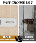 Comparison of 3 Inch Stainless Steel Hasp Latch Heavy Duty Brushed Finish next to rusted latch, showcasing rust resistance versus corrosion.