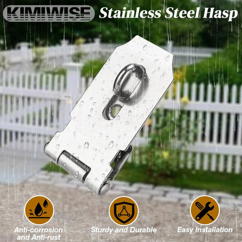 Stainless Steel Hasp Latch Heavy Duty Padlock Latch For Gates Doors Cabinets And Sheds 3 Inch Safety Hasps With Screws Rust Resistant