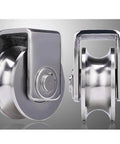 Pulley,Pulley Wheel, 2pcs Heavy Duty Track Pulley,304 Stainless Steel Translation Directional Roller,for Round Tube,Wire Rope Rail