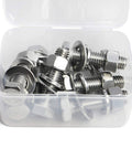 1/4-20 x 1-1/4 Inch Hex Bolts and Nuts Kit With Flat Washers and Lock Washers Stainless Steel 304 in plastic box