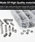 M4 Hex Standoff Spacer Kit For PCBs And Drones, 400 Pieces Of 304 Stainless Steel Spacers With Male And Female Mounts, Nuts And Bolts