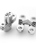 One And Three Quarters Inch Stainless Steel Hidden Hinge For Frameless Kitchen Cabinets, 180 Degree Invisible Cross Concealed Hinges