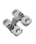 One And Three Quarters Inch Stainless Steel Hidden Hinge For Frameless Kitchen Cabinets, four pack, by Rierdge, close-up view