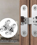 Four Pack Stainless Steel 180 Degree Hidden Hinges For Doors And Cabinets installed, showing durable construction and smooth operation.
