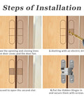 Installation steps for One And Three Quarters Inch Stainless Steel Hidden Hinge For Frameless Kitchen Cabinets
