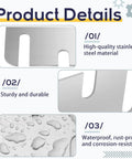 Product details of 15 Pieces Hardware Door Hinge Shims Stainless Steel With Metal Coated Finish 4 Inch Silver Repair Kit