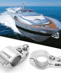 Tomotato 2pc stainless steel hinged upper jaw slide hardware for 32mm yacht rail, chrome marine fittings