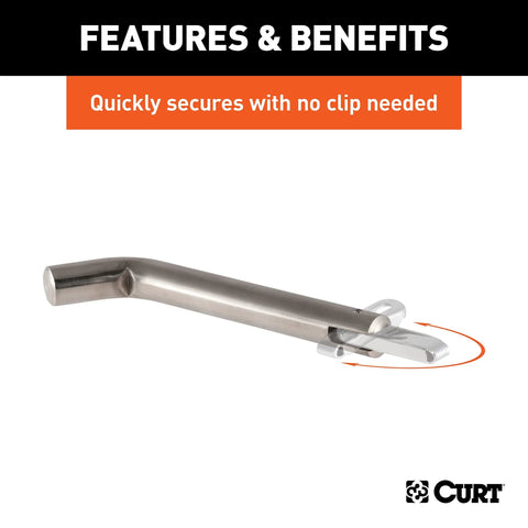 Stainless Steel Five Eighth Inch Hitch Pin With Integrated Swivel Clip Pivot Lock No Clip Needed Heavy Duty Trailer