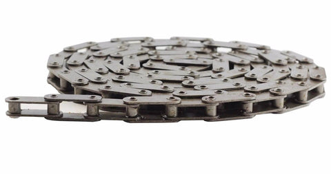 C2050H HPSS Heavy Duty Hollow Pin Stainless Steel Conveyor Roller Chain Ten Feet with Connecting Link in coil view.