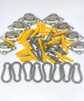 Eight Pcs 304 Stainless Steel Pad Eye Hooks And Eight Pcs Snap Hooks Set With Screws And Anchors For Ceiling And Outdoor Use 2.31 Inch Pad Eye Hooks Corrosion Resistant Shade Sail And String Light Hanger Hardware Up To 600Lb