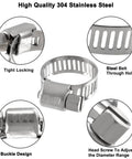 30 Pack Stainless Steel Hose Clamps Adjustable One Half Inch To Three Quarter Inch 304 Stainless Steel Worm Gear Drive Pipe Tube Clamps