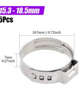 304 Stainless Steel Single Ear Hose Clamp Kit 35Pcs 15.3mm 18.5mm Crimp Ear Clamps Assortment For Automotive And Home Appliance Applications Durable Corrosion Resistant Reusable And Recyclable