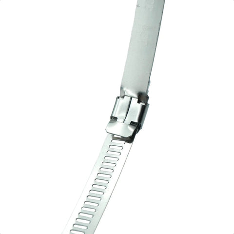 Close-up of 5 Pack 15.7 Inch Large Hose Clamps Stainless Steel Pipe Clamp Adjustable Worm Gear Hose Clamps Heavy Duty Metal Clamps