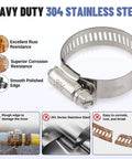 200 Piece Hose Clamp Set 304 Stainless Steel Adjustable Worm Gear Clamps From Quarter Inch To Two Inches 6 To 51 Mm