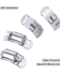 304 Stainless Steel Hose Clamp Assortment Kit DIY Cut To Fit 12 Ft Metal Strap And 8 Stronger Fasteners close-up view