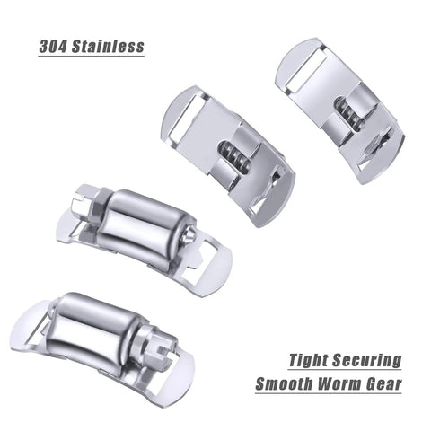 304 Stainless Steel Hose Clamp Assortment Kit DIY Cut To Fit 12 Ft Metal Strap And 8 Stronger Fasteners close-up view