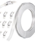 Ten Foot 304 Stainless Steel Hose Clamp Kit DIY Adjustable Worm Gear Metal Strapping With Holes And Eight Fasteners