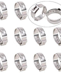304 Stainless Steel Single Ear Hose Clamp Kit 35Pcs 15.3mm 18.5mm Crimp Ear Clamps Assortment For Automotive And Home Appliance Applications