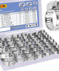 52 Piece Hose Clamp Kit In Premium 304 Stainless Steel With Adjustable Worm Gear Clamps From One Quarter Inch To One And A Half Inch Six To Thirty Eight Millimeter For Plumbing Automotive And Mechanical Applications A Durable Corrosion Resistant Clamp Set