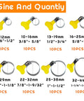 Stainless Steel Hose Clamp Assortment Kit 80 Pieces Adjustable 8 To 44 Mm Worm Gear Metal Fuel Line Clamps For Plumbing Automotive