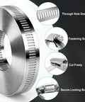 304 Stainless Steel Hose Clamps DIY Kit With 26 Foot Length Adjustable Metal Strap Clamps And 15 Fasteners detail view