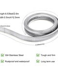 DIY Stainless Steel Hose Clamps Kit With 8.5 Feet Metal Strap And 6 Fasteners Large Adjustable Pipe Clamp For Automotive And Mechanical Applications Ideal For Repairing Hoses And Pipes In Engines showing 8.5 ft metal strap with measurements
