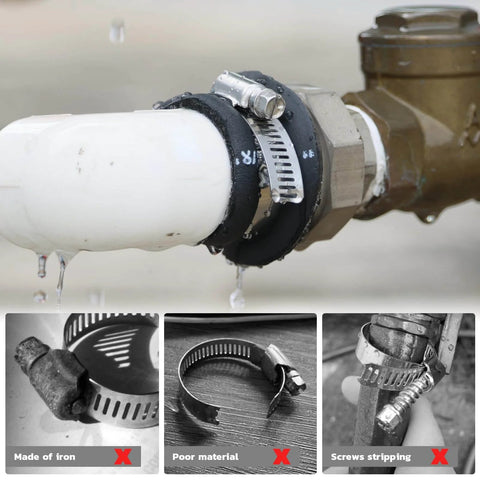 Installed 175 Pcs Stainless Steel Hose Clamp Kit With Eight Sizes From One Quarter Inch To Two Inches Adjustable Worm Gear Clamps Heavy Duty For Automotive Radiator Plumbing Fuel Lines