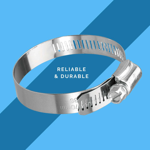 Hose Clamps Box of Ten Radiator Hose Clamp SAE 28 Stainless Steel 300 Series Corrosion Resistant with Wide Clamping Range