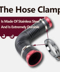 10 Pcs Narrow 9mm Stainless Steel Adjustable Hose Clamp 40 To 60mm HC40 To 60 Pack Durable Rust Resistant With Toothed Design And Smooth Edge