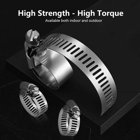 Stainless Steel Worm Gear Hose Clamps 1 Inch Adjustable 19 To 29mm 304 Stainless Marine Auto Fuel Line Clamps 25 Pack on display