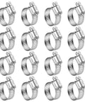 Stainless Steel Hose Clamps 16 Pack SAE 16 Worm Gear Drive Clamps For Automotive Plumbing 3/4 Inch To 1-1/2 Inch Range