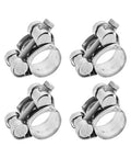 4Pcs T Bolt Hose Clamps 304 Stainless Steel Adjustable Heavy Duty Pipe Strap Clamps Corrosion Resistant Secure Seal, front view