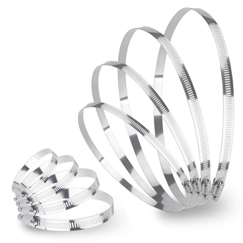 10 Pack 3 Inch Stainless Steel Hose Clamps Worm Gear Duct Clamps Adjustable From 3 Inch To 3 Point 5 Inch 75 To 90mm Premium 304 Stainless Steel Durable Rust Resistant For Dryer Vent Hose And Fuel Line