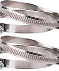 Pack Of Four Stainless Steel Hose Clamps With Worm Gear Adjustable Diameter From 1.96 To 2.75 Inches 50 To 70 Mm Ring Width 9 Mm Ideal For Securing Hoses Pipes And Cables Durable Stainless Steel For Long Life And Corrosion Resistance.