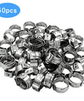 50 Pcs Single Ear Hose Clamps 10.3mm To 12.8mm Stainless Steel 304 Pinch Clamps For Securing Automotive Hoses And Pipes With Smooth Edges