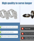 50 Pack Stainless Steel Hose Clamps One Quarter To One Half Inch Adjustable Worm Gear With Socket Wrench for Plumbing Automotive and Mechanical Applications Premium 304 Stainless Steel Corrosion Resistant Durable Heavy Duty Gear Clamp Set comparison with inferior clamps