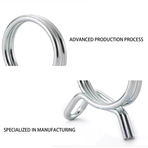 50 Pcs Stainless Steel Spring Hose Clamps Set For Air And Water Hoses With 10mm Inner Diameter Durable Tube Fastener Clip Close-Up View