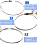 6 Pack Stainless Steel Hose Clamps Adjustable From 1.5 To 2.5 Inches 40 To 63 Mm Worm Gear Clamps With Socket Wrench For Plumbing Automotive And Mechanical Applications Durable 304 Stainless Steel For Long Lasting Plumbing And Automotive Use
