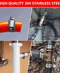 Twenty Pack Stainless Steel Hose Clamps Adjustable Quarter To Seven Sixteenths Inch Six To Twelve Millimeters Worm Gear Metal Fuel Line Pipe Clamp For Fuel Line Plumbing Radiators Garden And Mechanical Applications installed on various pipes
