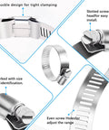 24 Piece Adjustable Stainless Steel Hose Clamps Set Ranging From One Quarter Inch To Two Inches (Six To Fifty One Millimeters) details
