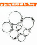 50 Pieces 12.8 To 15.3 Mm 304 Stainless Steel Single Ear Hose Clamps for Plumbing Automotive Industrial Use