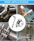 Collage shows 5 Pack 20 To 22 Mm T Bolt Hose Clamps Stainless Steel 304 in various applications, highlighting durability and versatility.