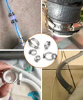 100 Pack Stainless Steel Worm Gear Hose Clamps 6 To 12 Mm Adjustable Fuel Line Clamps 304 Stainless Steel Corrosion Resistant In Use and Close-ups