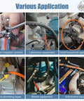 50 Pack Stainless Steel Hose Clamps One Quarter To One Half Inch Adjustable Worm Gear With Socket Wrench for Plumbing Automotive and Mechanical Applications Premium 304 Stainless Steel Corrosion Resistant Durable Heavy Duty Gear Clamp Set installed in garden, lab, appliance, plumbing, marine, and automotive uses