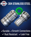 Automatic Garden Hose Quick Connect System With Stainless Steel Fittings Universal Fit Water Hose Connectors