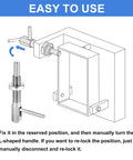 Diagram showing installation of Beefy Retractable Indexing Plunger Pin Set 4 Pack Stainless Steel M6 Thread with L-shaped handle in use.